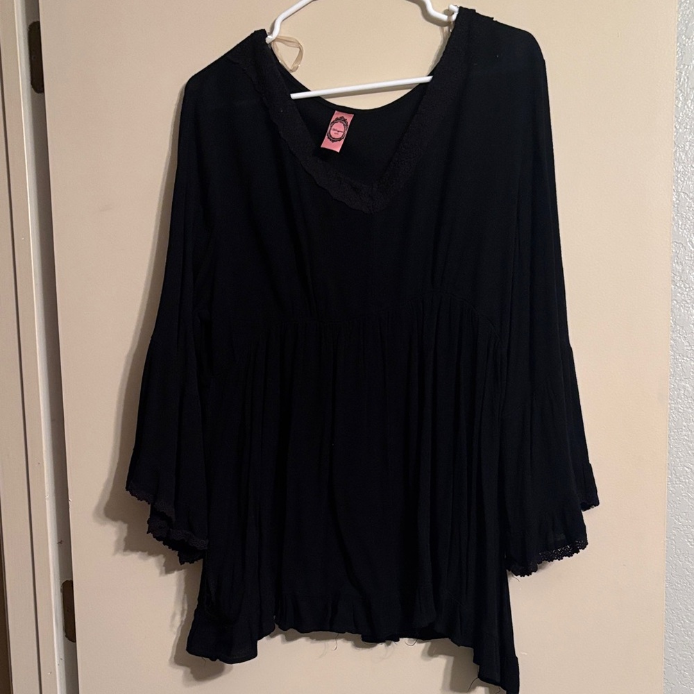 Honeyme Elegant Black Lace Blouse